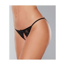 Adore Luv Web Strappy Open Front Panty Black O/S